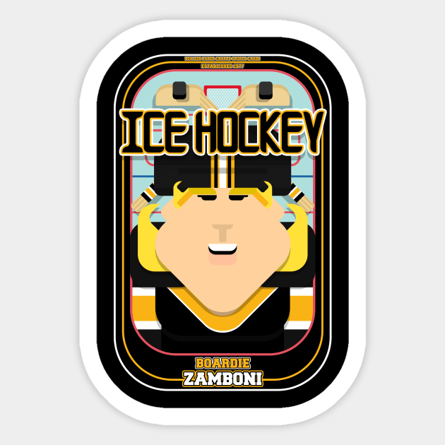 Ice Hockey Black and Yellow - Boardie Zamboni - Hazel version Sticker by Boxedspapercrafts